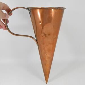 Vtg Copper Clad Measuring Grain Scoop Antique Ale Muller Brewing Warmer Primitiv